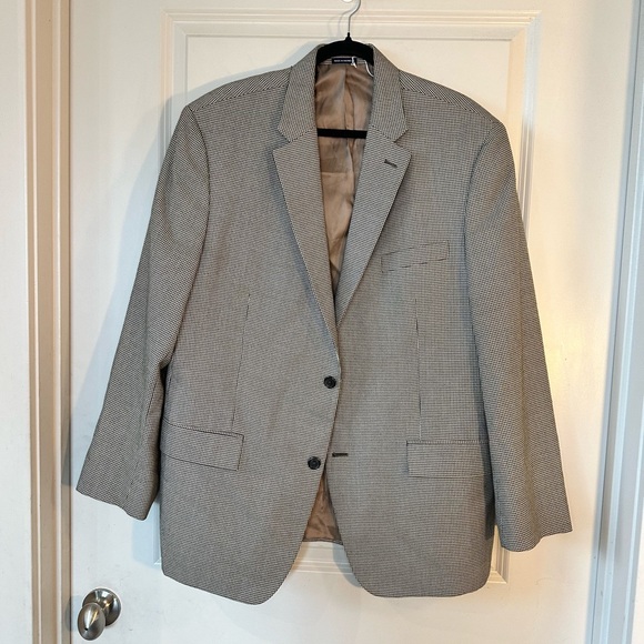 Michael Kors Plaid Gingham Brown/Beige 2 Button Blazer/ Sport Coat, Size 44R - Picture 6 of 8